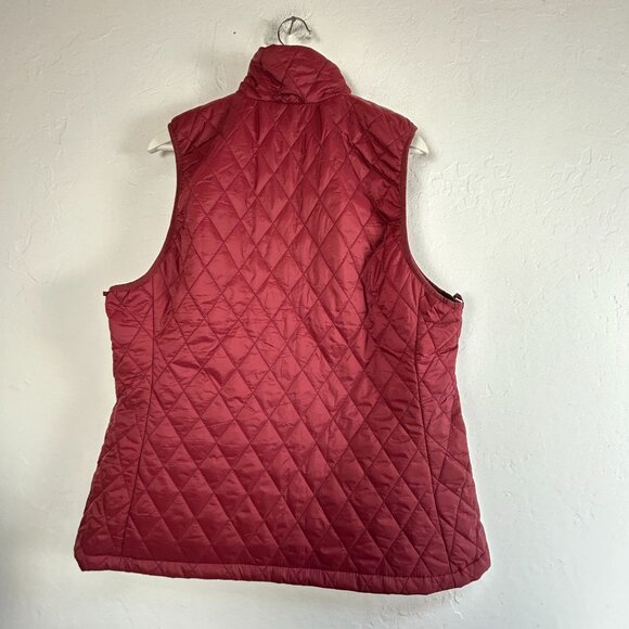 Lands' End Womens Quilted Vest XL Red Full-Zip Pockets Packable Outdoor NWOT - Picture 2 of 9
